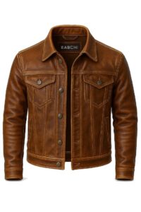 Rabchi Leather Trucker Jacket