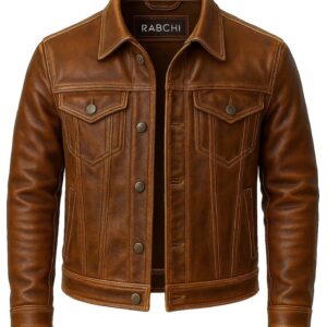 Rabchi Leather Trucker Jacket