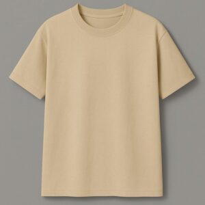 Beige Sand Short Sleeve Crewneck T-Shirt
