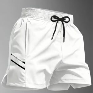 Men's White Casual Athletic Shorts
