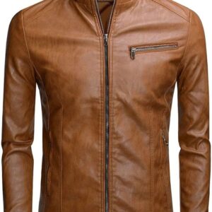 Men's Slim-Fit Leather Jacket