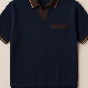 Men's Contrast Knit Johnny Collar Polo