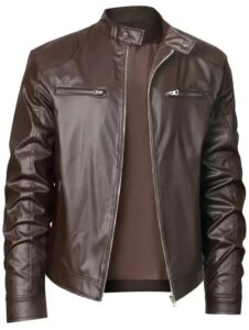 Men's Slim Fit Faux Leather Jacket