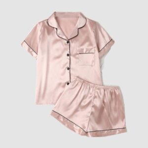 Dusty Rose Satin Pajama Set