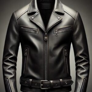 Men's Black Leather Biker Jacket