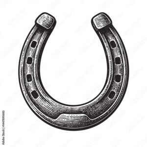 Engraved Horseshoe Vector Art