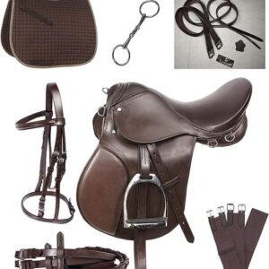 English Leather Saddle Set