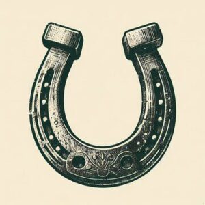 Retro Horseshoe Illustration Print