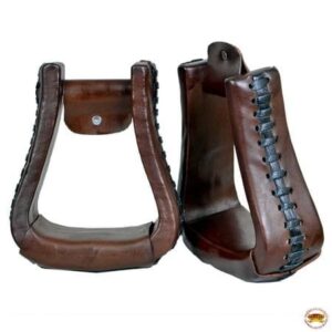 Western Leather Stirrups Pair